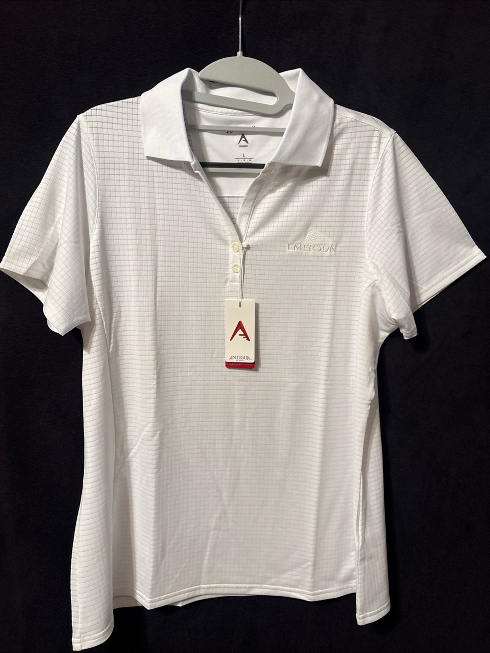 NWT Antigua White Short-Sleeve Performance Polo